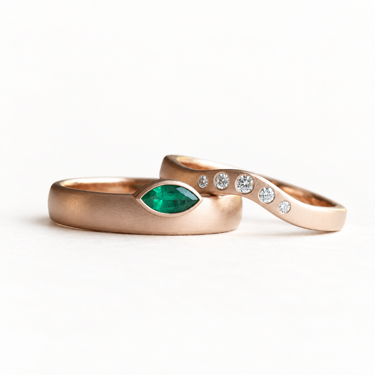 14k Emerald With Diamonds