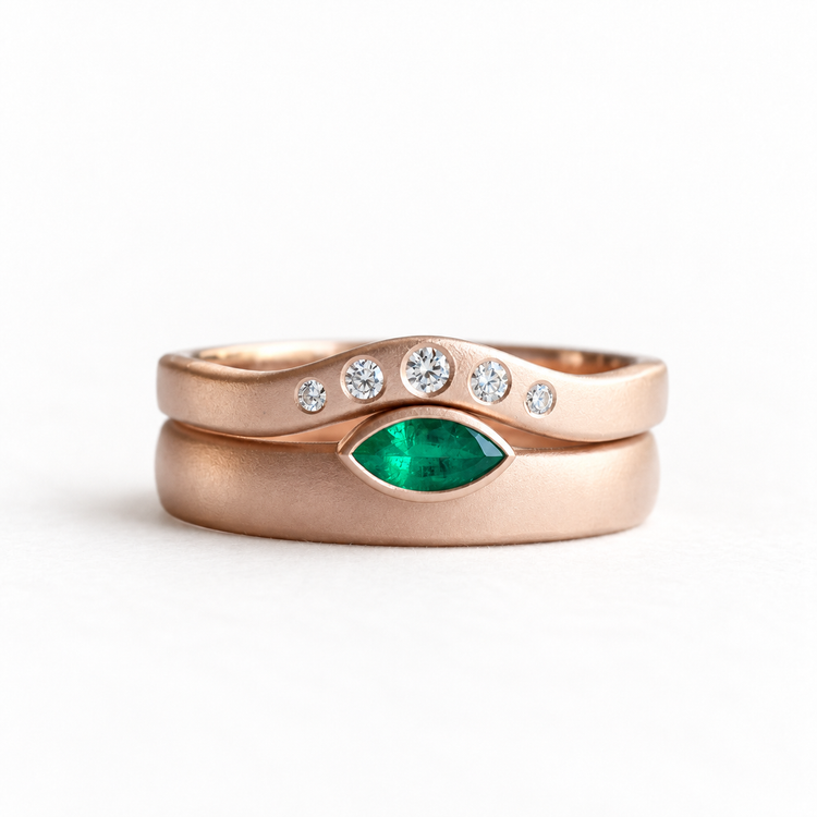 14k Emerald With Diamonds
