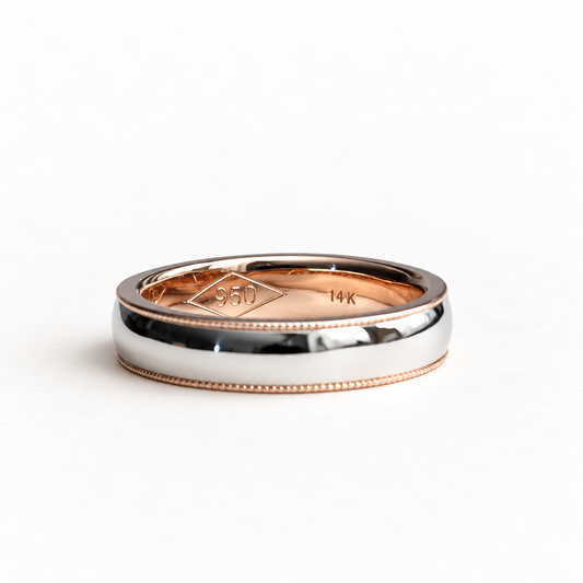 5mm Platinum Two Tone Wedding Band