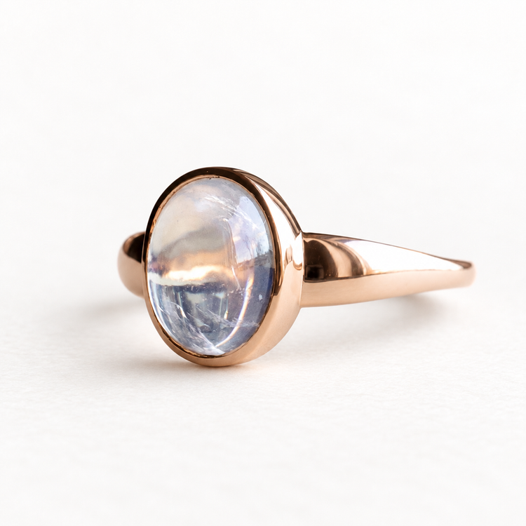 14K Rose Gold Moonstone Ring