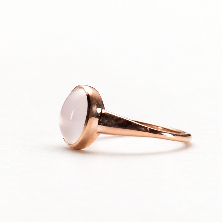 14K Rose Gold Moonstone Ring
