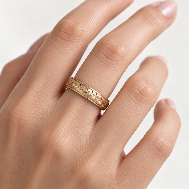14K Rose Gold Band Size 6
