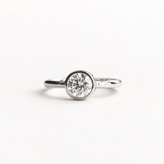 14k 1 CT Round Lab Diamond Ring