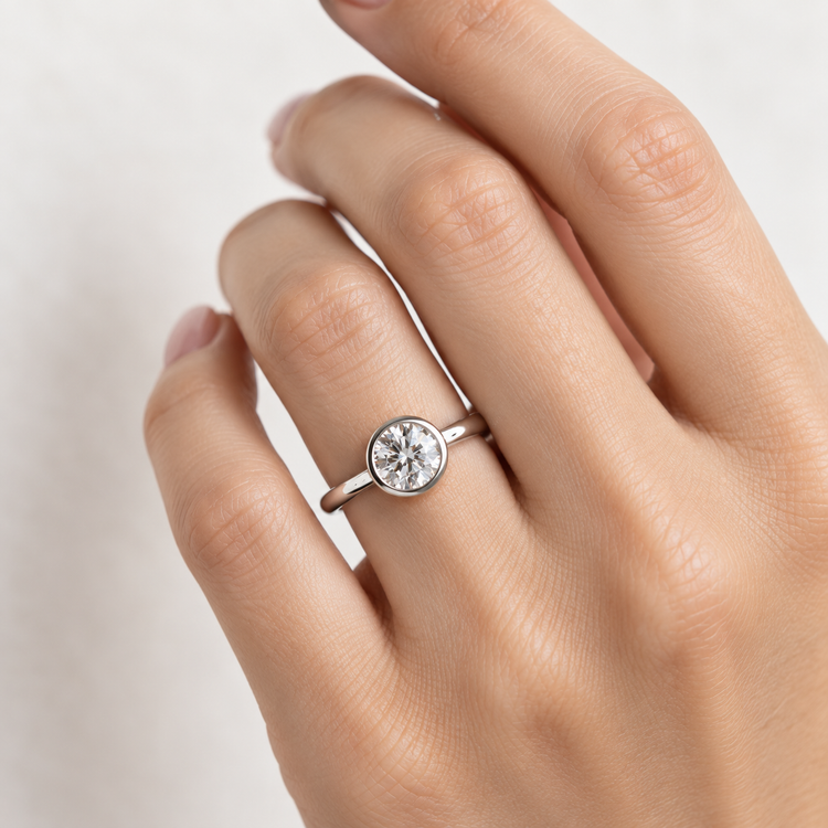 14k 1 CT Round Lab Diamond Ring