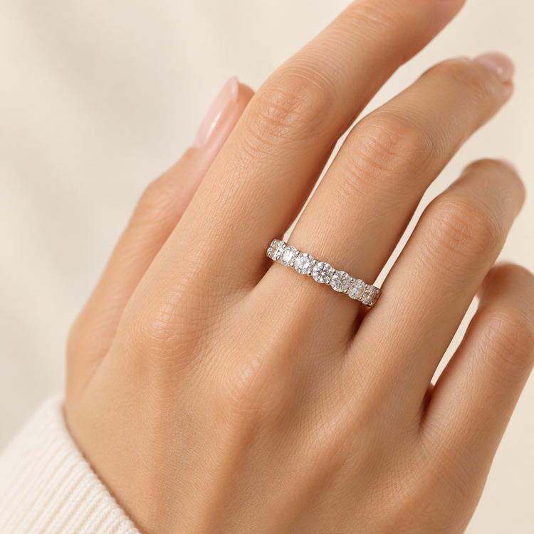 Platinum 2.75mm Round Anniversary Lab Diamond Band