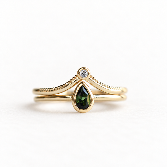 14K Tourmaline Ring Set