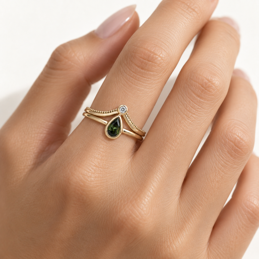14K Tourmaline Ring Set