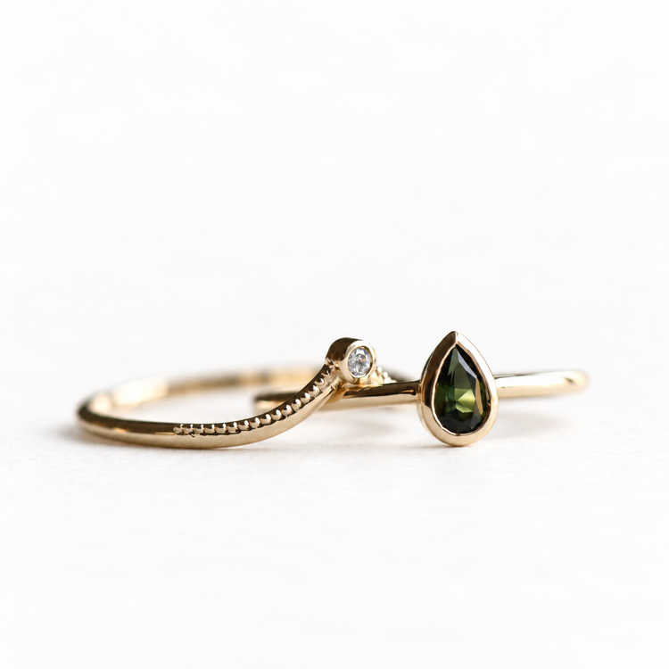 14K Tourmaline Ring Set