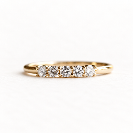 14K Five Stone Wedding Ring