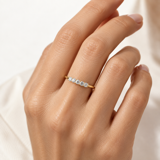 14K Five Stone Wedding Ring