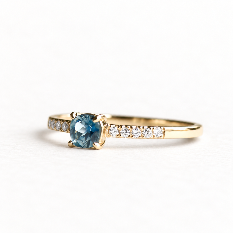 14k Sapphire Diamond Ring