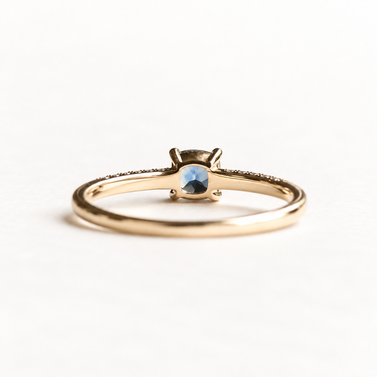 14k Sapphire Diamond Ring
