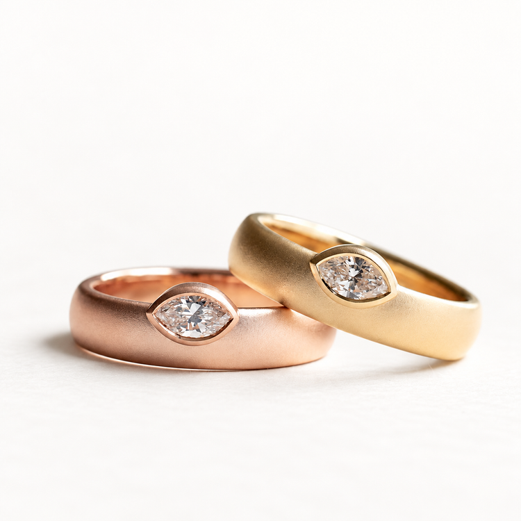 14K Marquise Lab Diamond Band