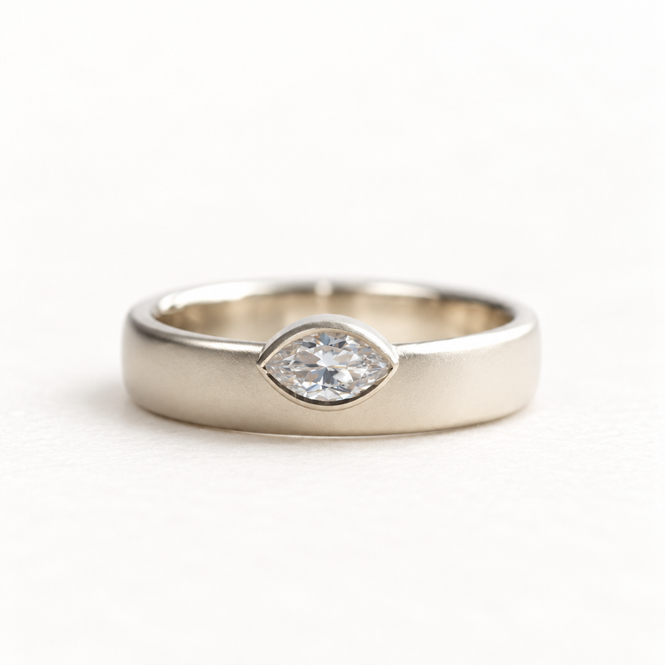 14K Marquise Lab Diamond Band