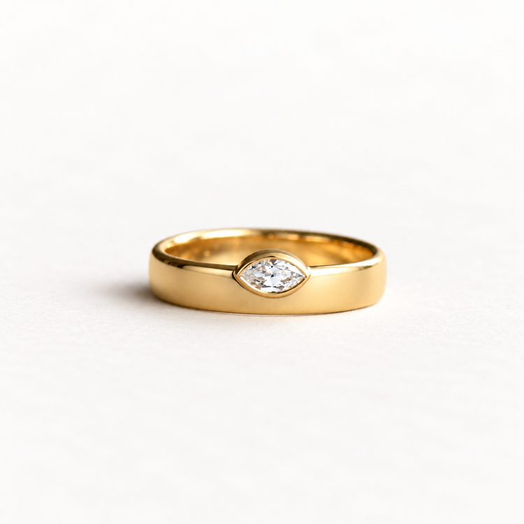 14K Marquise Lab Diamond Band