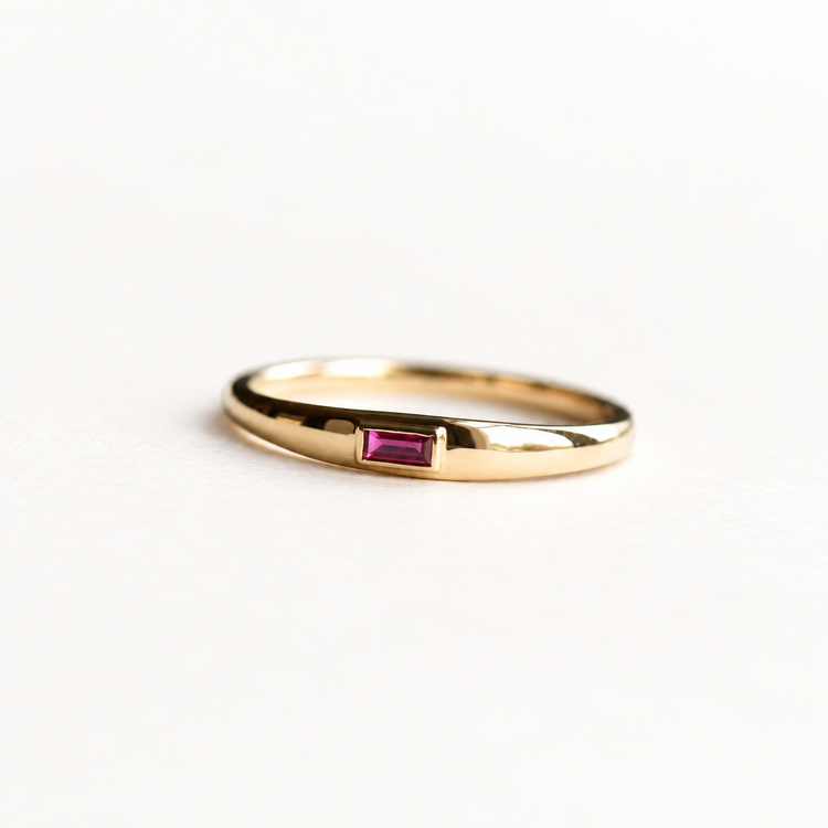 14K Baguette Ruby Ring