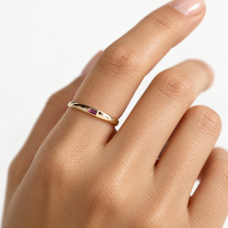 14K Baguette Ruby Ring