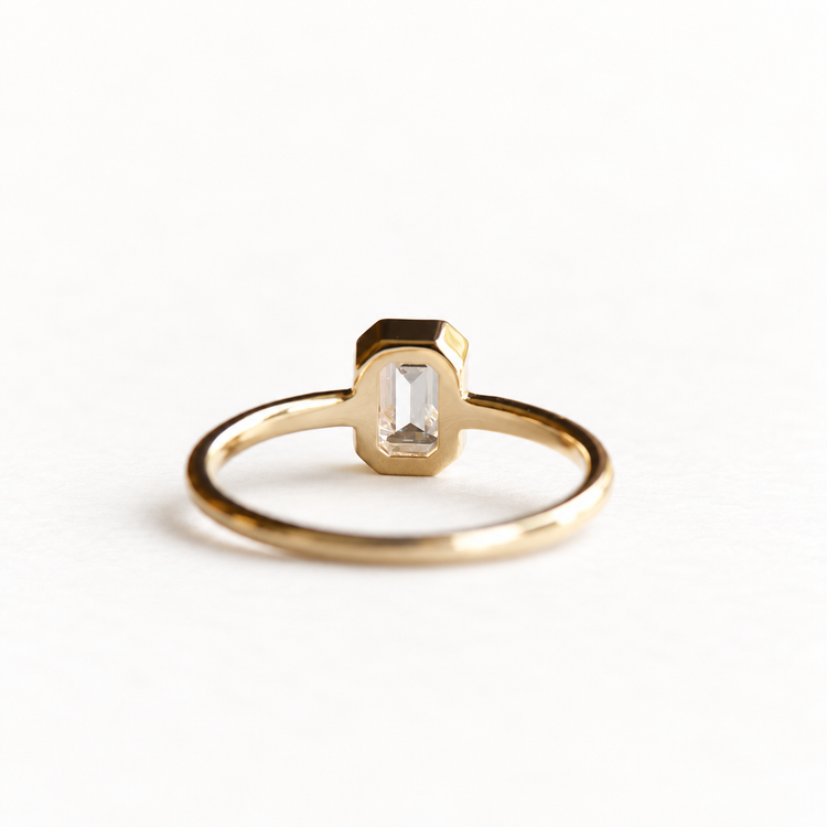 14k 0.5 Carat Emerald Cut Ring