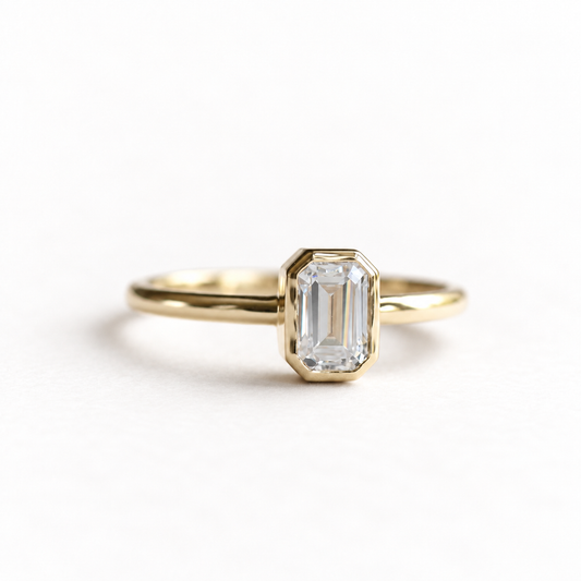 14k 0.5 Carat Emerald Cut Ring