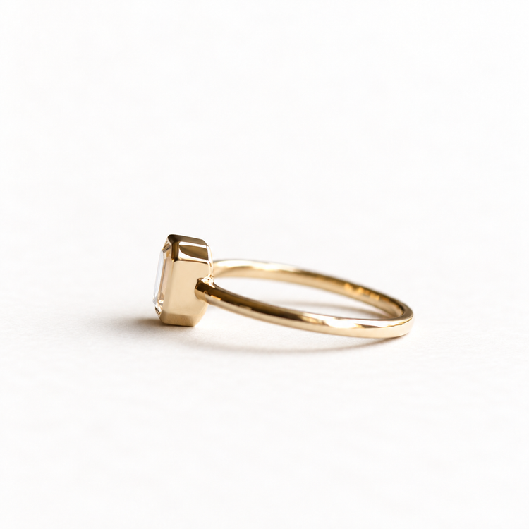 14k 0.5 Carat Emerald Cut Ring