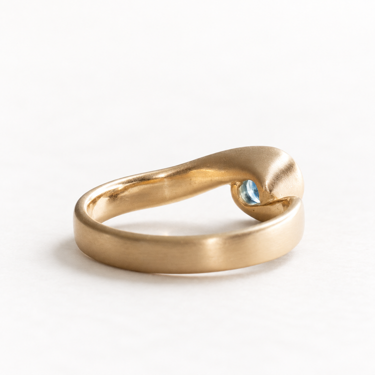 14K Teal Sapphire Ring