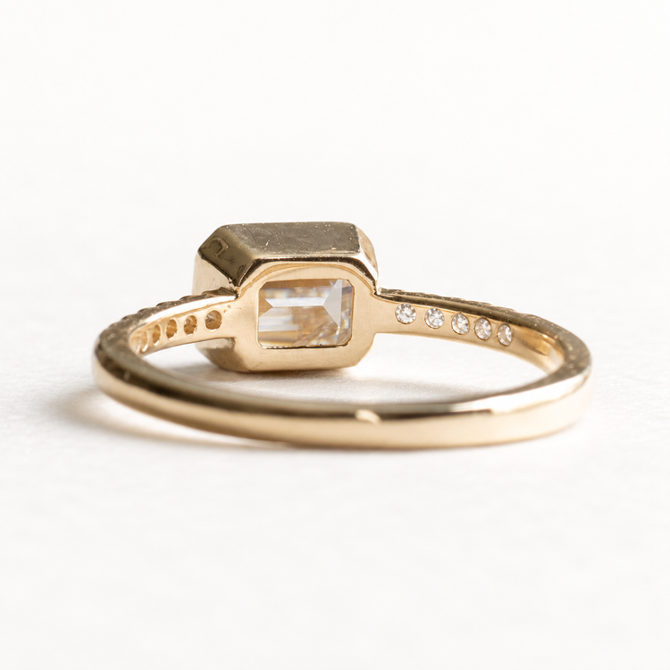 14K East West Moissanite Ring