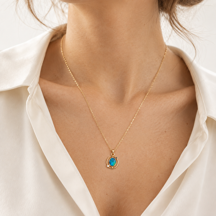 14K Australian Opal Necklace