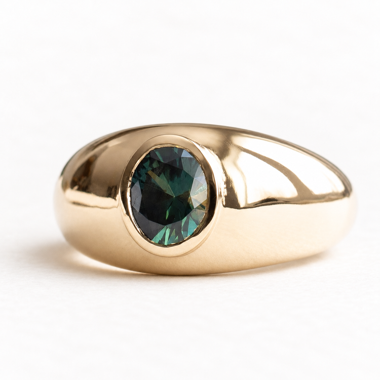 14k Parti Sapphire Dome Ring