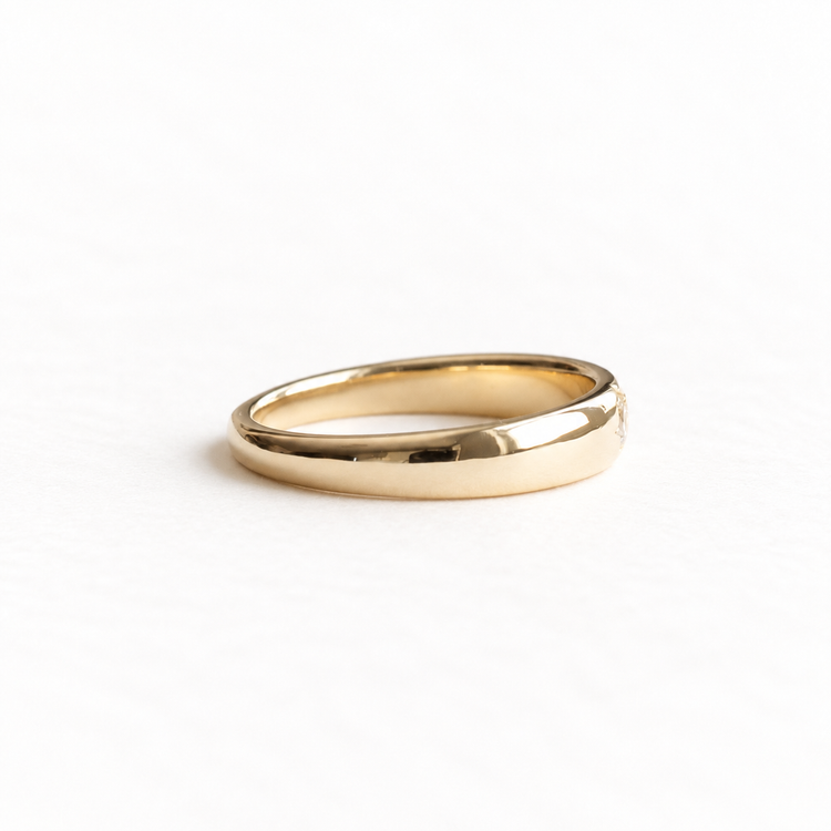14k Diamond 4mm Band
