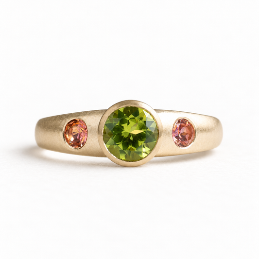 14K Peridot Topaz Ring