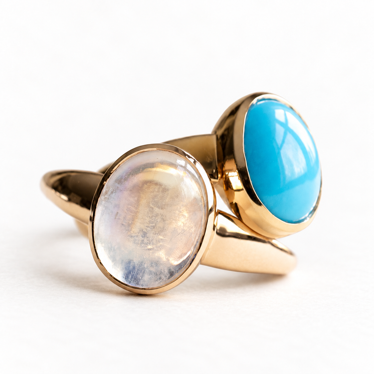 18K Oval Turquoise Ring