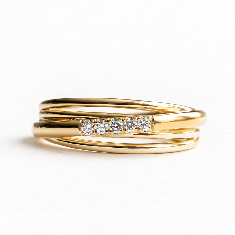 14K Five Stone Diamond Ring