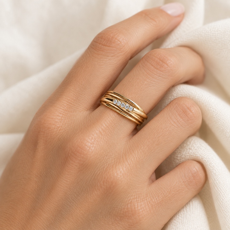 14K Five Stone Diamond Ring