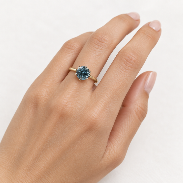 14K Aquamarine Engagement Ring