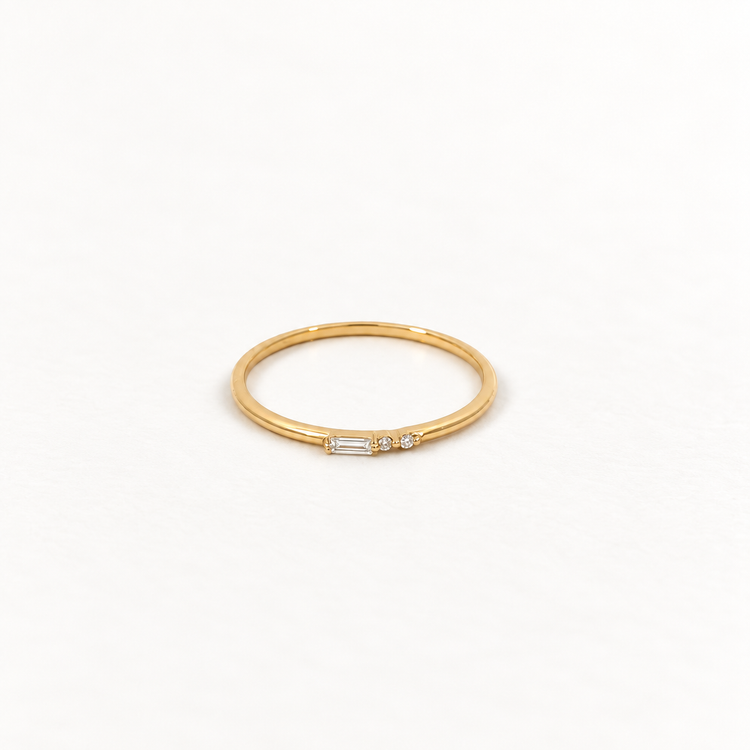 14K Baguette Stacking Ring