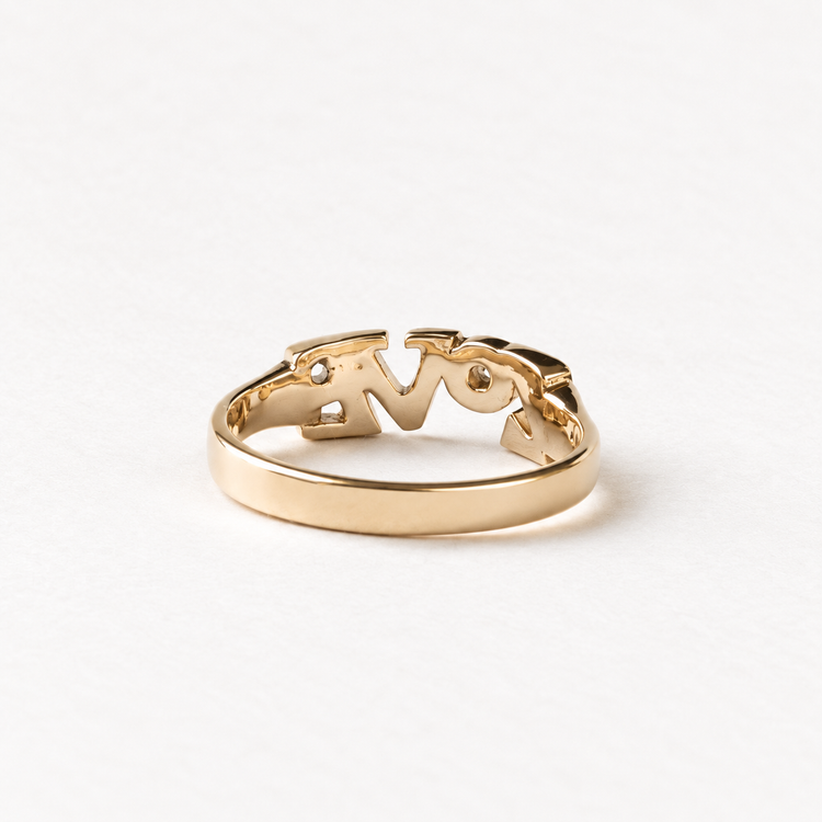 14K Chunky Birthstone Love Ring
