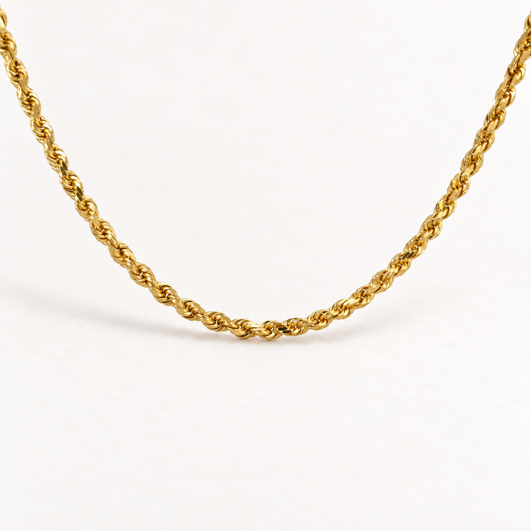 14K 5mm Diamond Cut Rope Chain