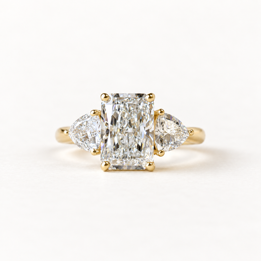 18K Yellow Gold Lab Diamond Engagement Ring, IGI Certified