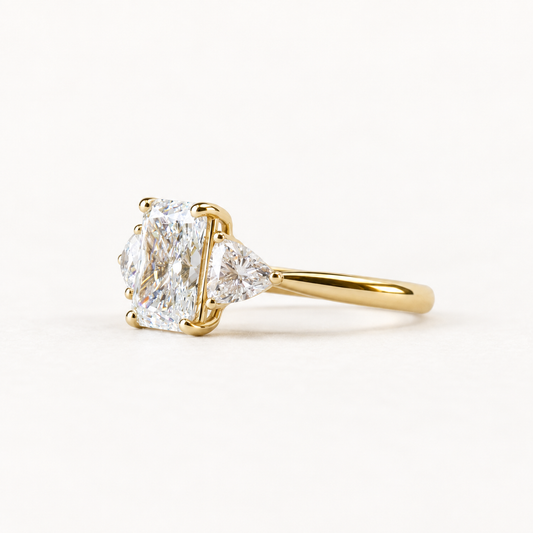 18K Yellow Gold Lab Diamond Engagement Ring, IGI Certified
