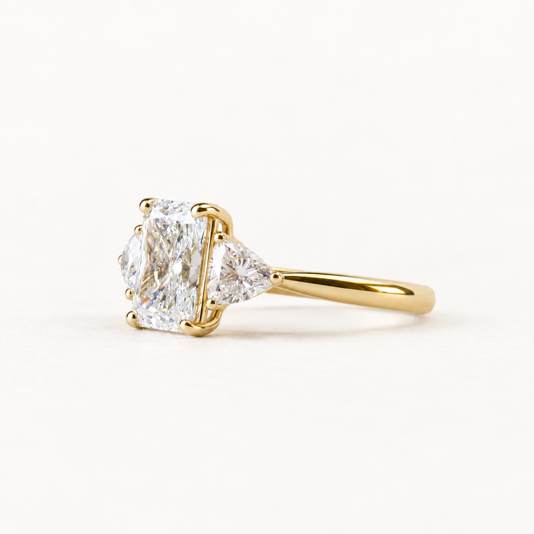 18K Yellow Gold Lab Diamond Engagement Ring, IGI Certified