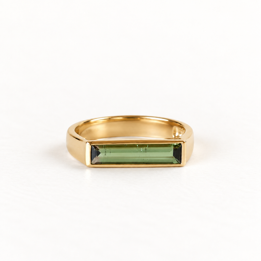 14k Yellow Gold Tourmaline Ring, Size 7