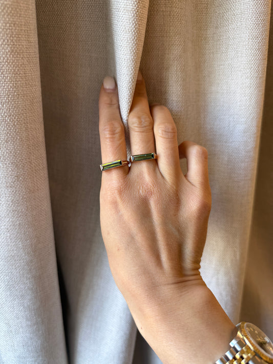 14k Yellow Gold Tourmaline Ring, Size 7