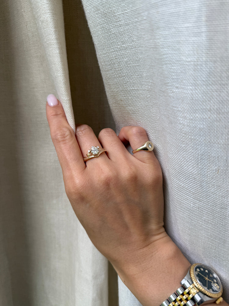 14K Natural Diamond Engagement Ring