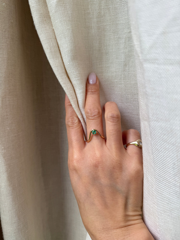 14K Emerald Ring Guard