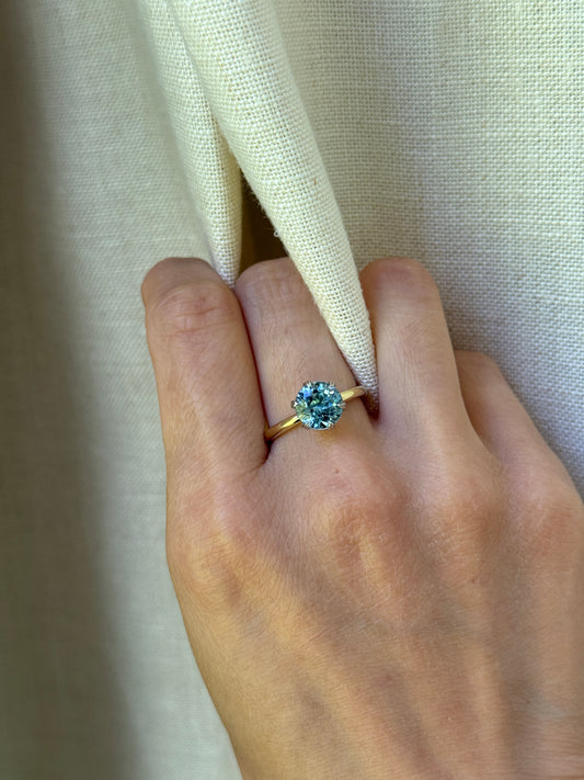 14K Aquamarine Engagement Ring