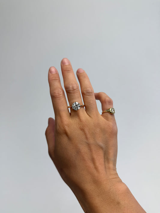 18K Yellow Gold 3 Carat Lab Diamond Engagement Ring