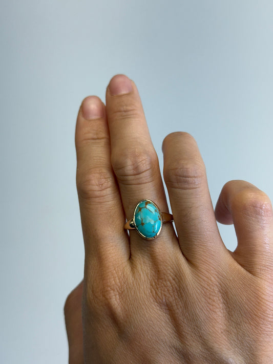14K Yellow Gold Turquoise Ring
