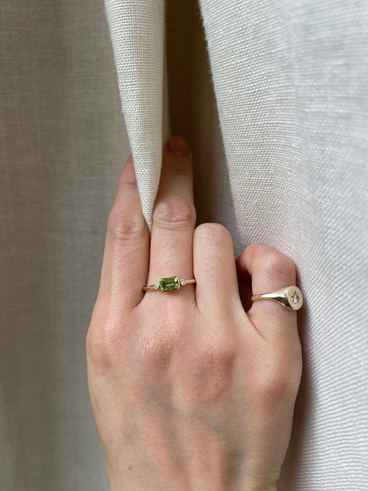 Peridot Diamond Ring