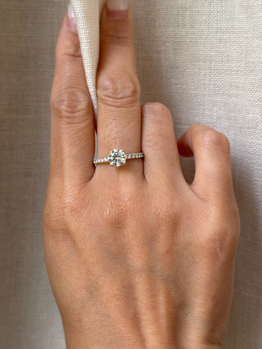 14K Yellow Gold 1.02 Carat Diamond Engagement Ring