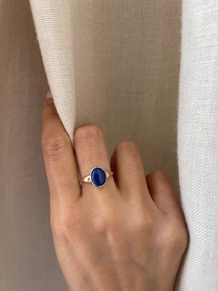 14K Blue Lapis Ring